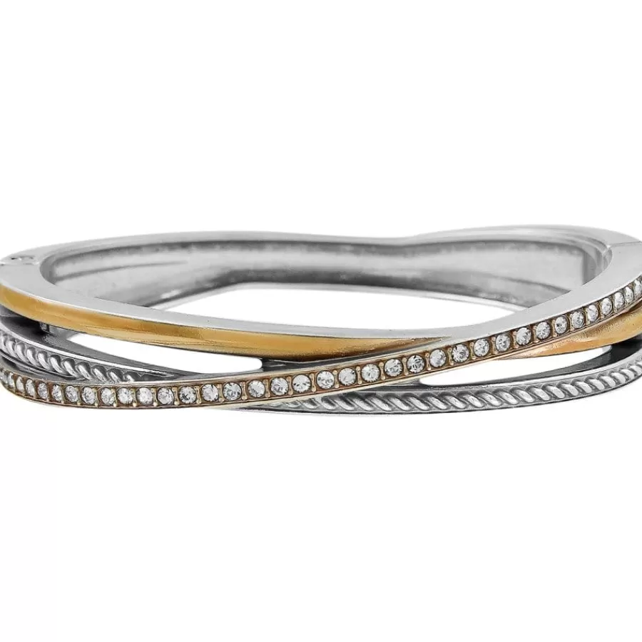 Bracelets>Brighton Neptune's Rings Narrow Hinged Bangle Silver-Gold