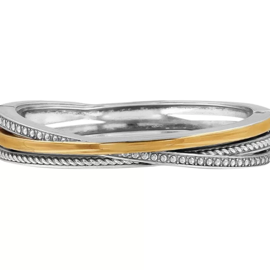 Bracelets>Brighton Neptune's Rings Narrow Hinged Bangle Silver-Gold