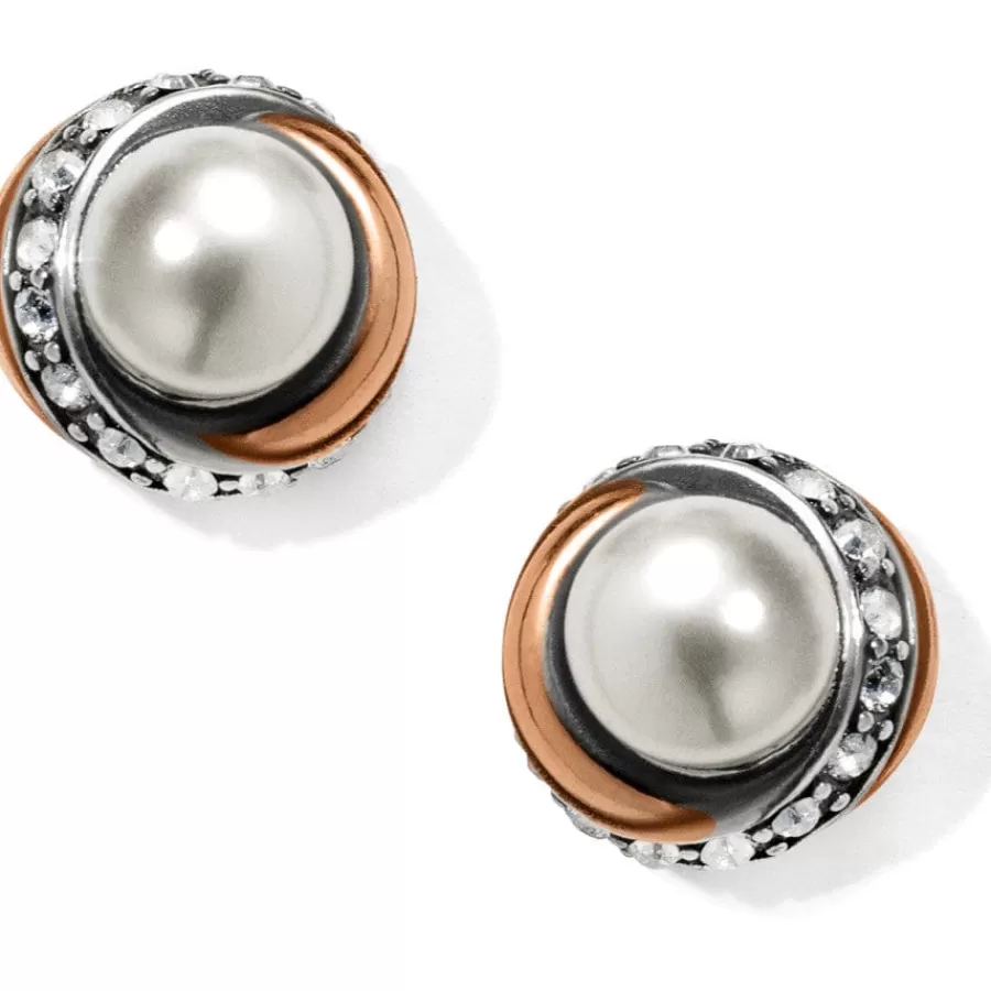 Earrings>Brighton Neptune's Rings Pearl Button Earrings Cream