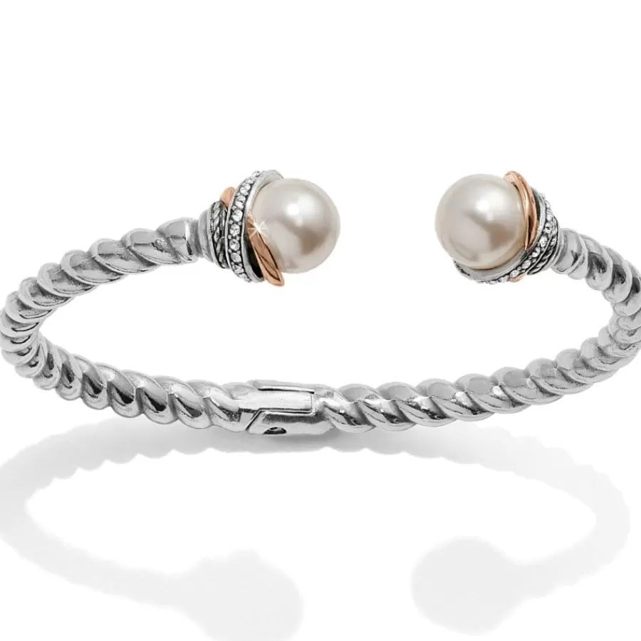 Bracelets>Brighton Neptune's Rings Pearl Open Hinged Bangle Cream