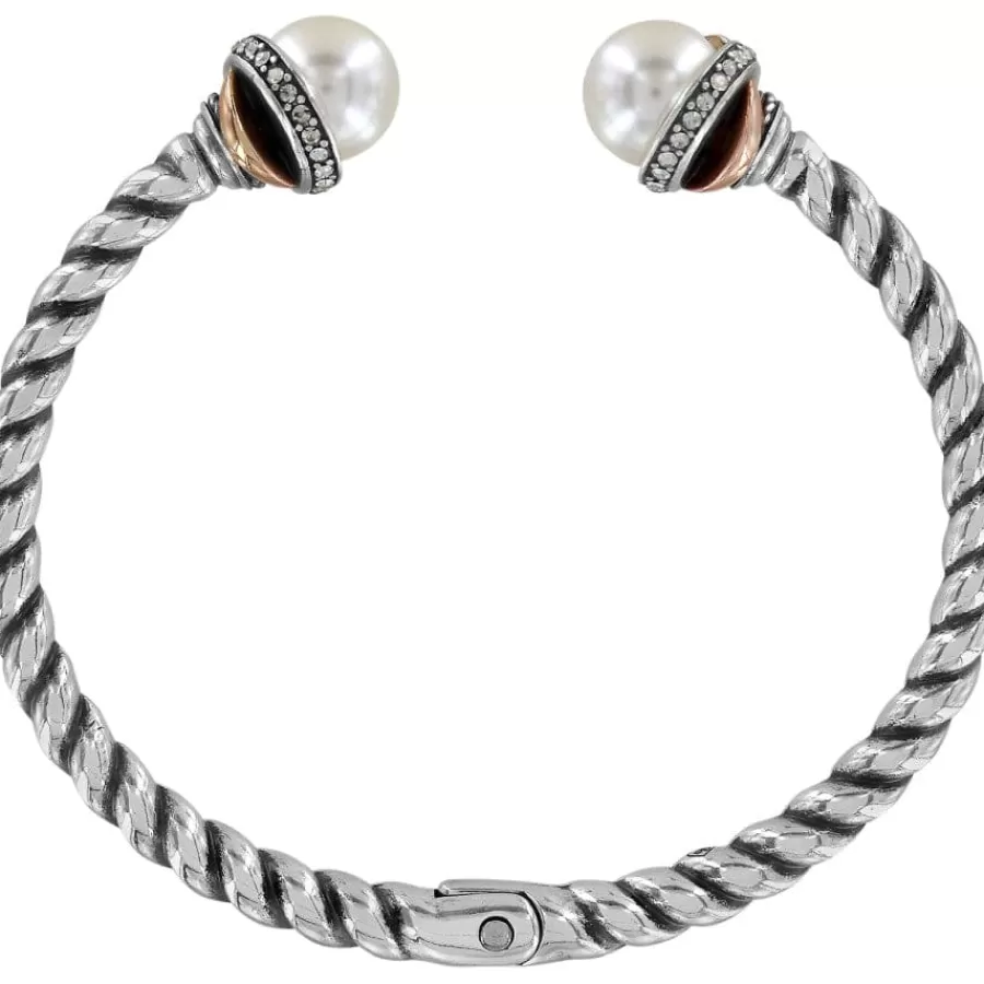 Bracelets>Brighton Neptune's Rings Pearl Open Hinged Bangle Cream