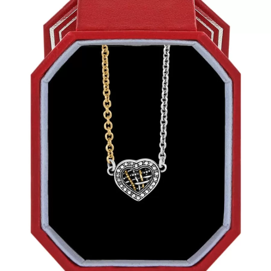 Necklaces>Brighton Neptune's Rings Woven Petite Heart Necklace Gift Box