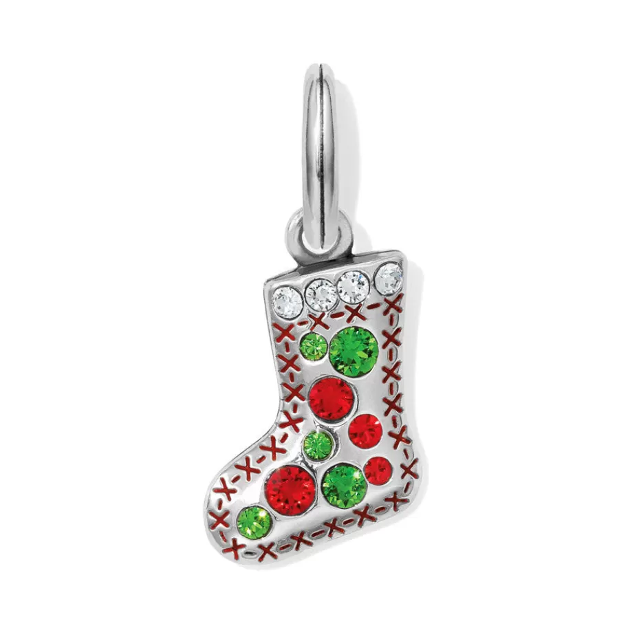 Charms>Brighton Nice Stocking Charm Silver-Multi