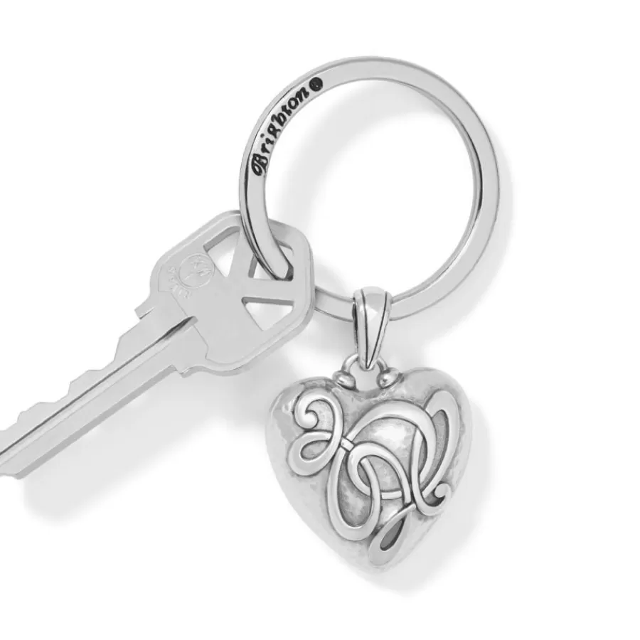 Key Fobs>Brighton One Heart Key Fob Silver