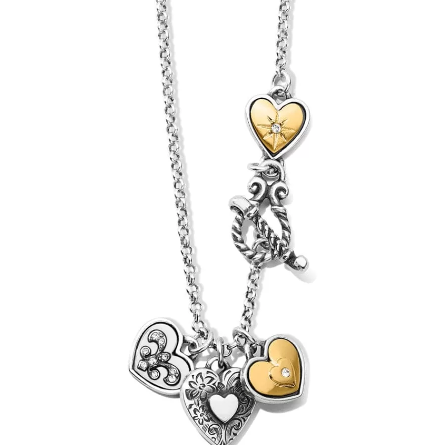 Necklaces>Brighton One Heart Short Necklace Silver-Gold