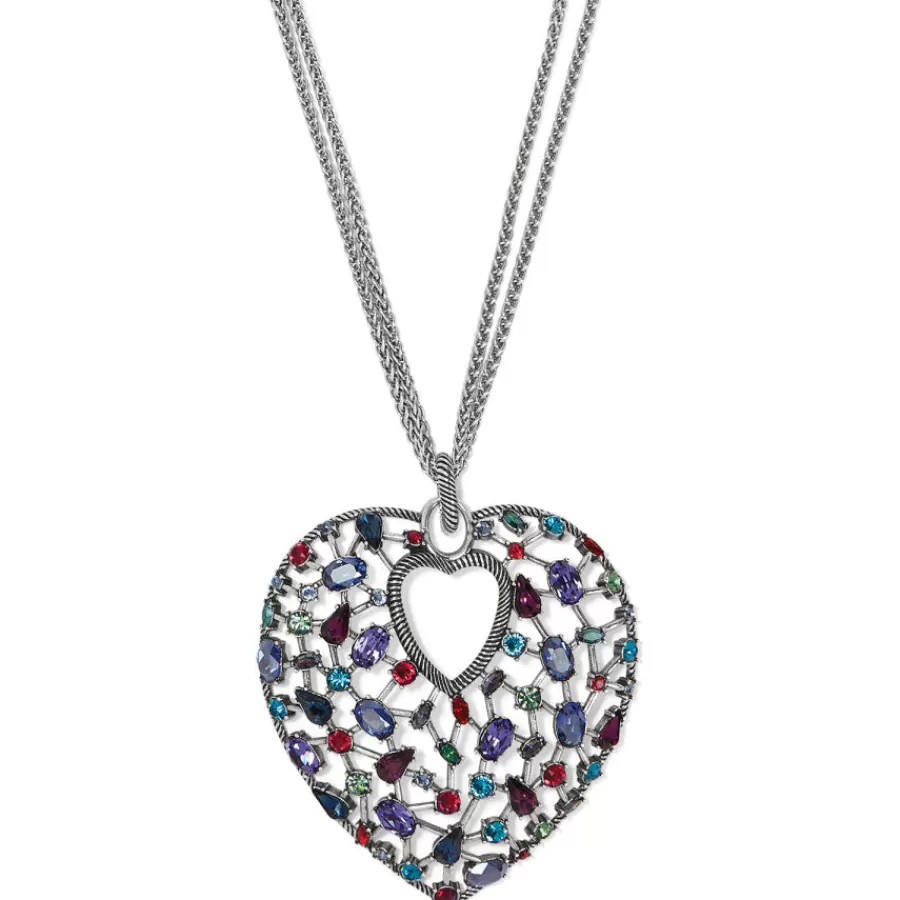 Necklaces>Brighton One Love Convertible Heart Necklace Silver-Jewel