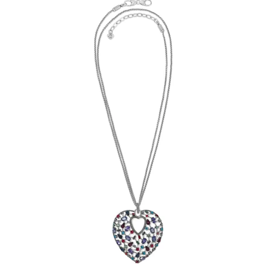 Necklaces>Brighton One Love Convertible Heart Necklace Silver-Jewel