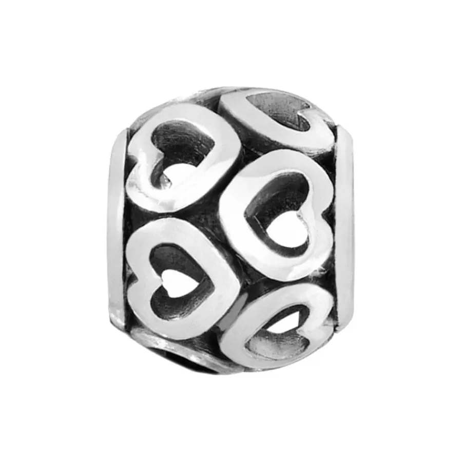 Beads & Spacers>Brighton Open Heart Bead Silver