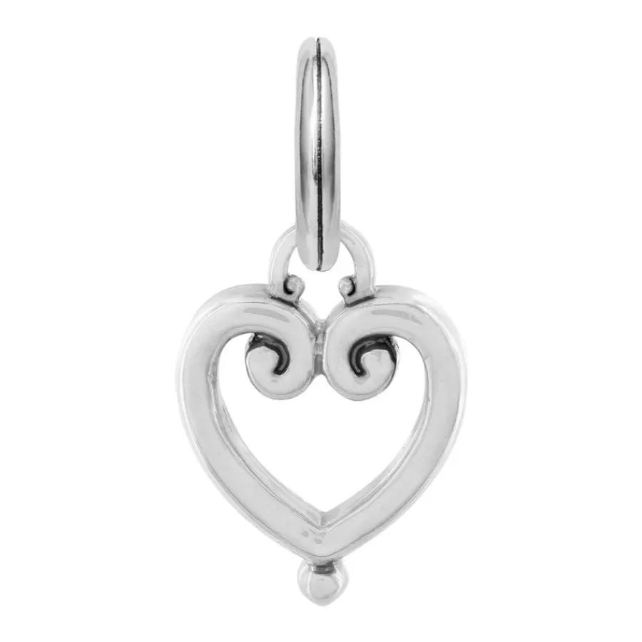 Charms>Brighton Open Heart Charm Silver