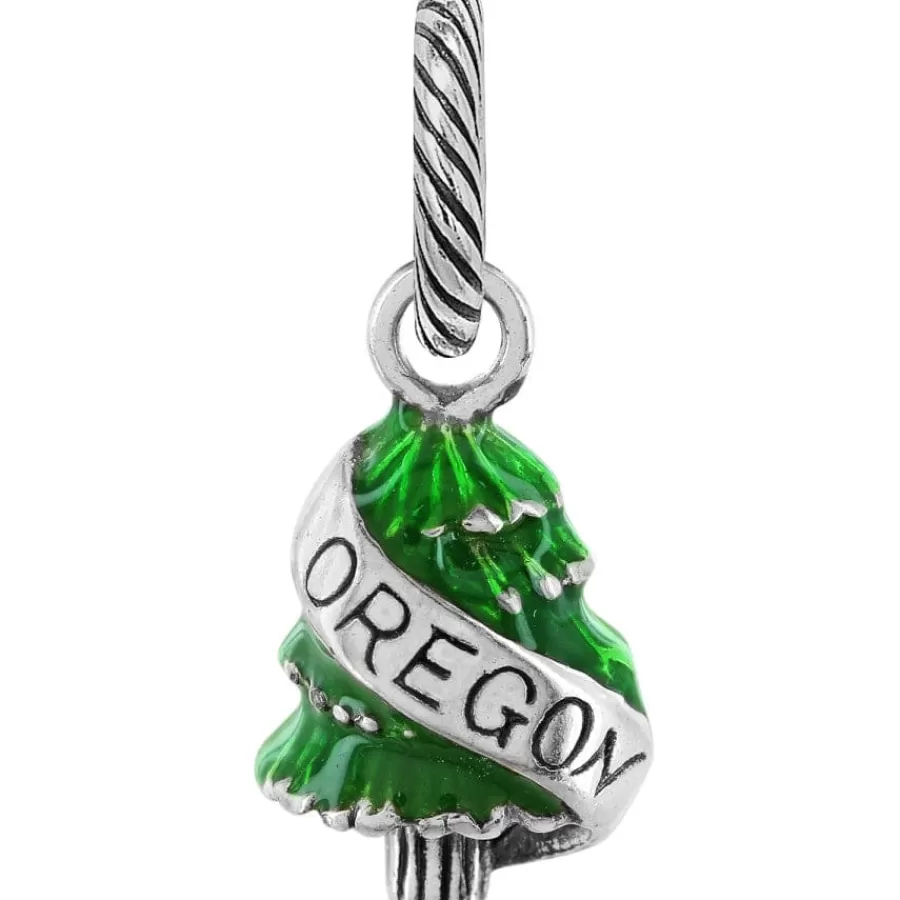 Charms>Brighton Oregon Charm Silver-Green