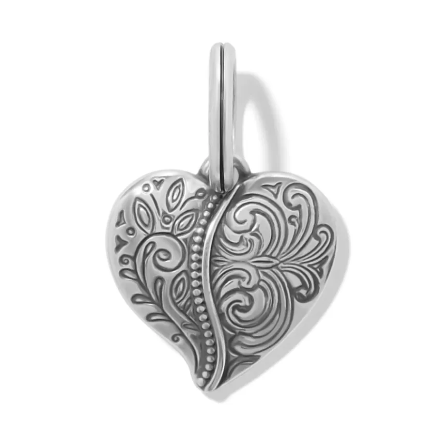 Charms>Brighton Ornate Heart Charm Silver