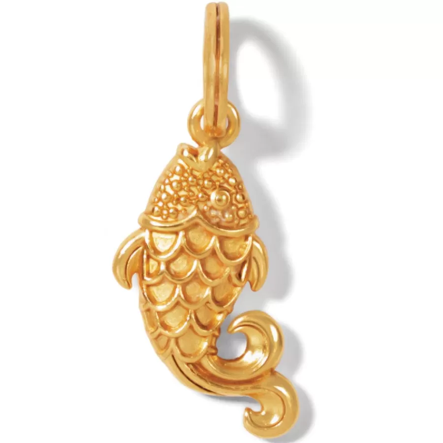 Charms>Brighton Paradise Cove Fish Charm Gold-White