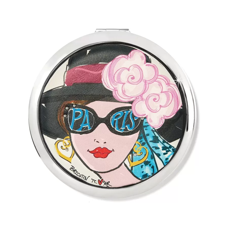 Handbag Accessories | Compacts & Pill Boxes>Brighton Paris Blooms Travel Mirror Multi