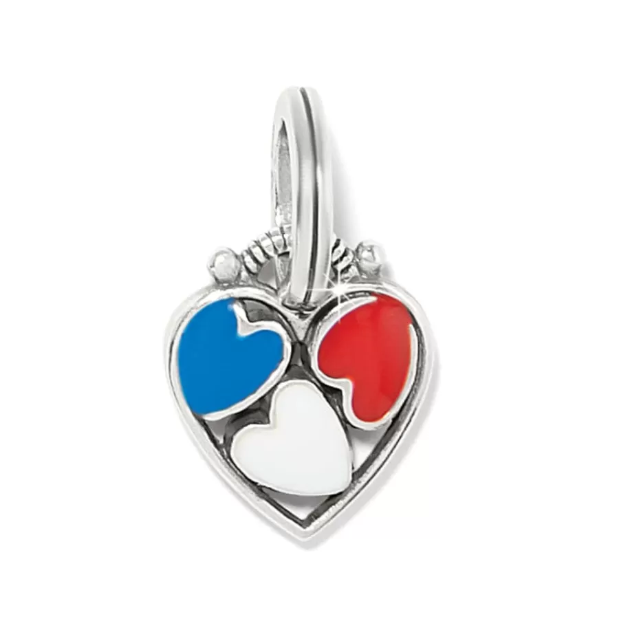 Charms>Brighton Patriotic Heart Charm Red-White-Blue