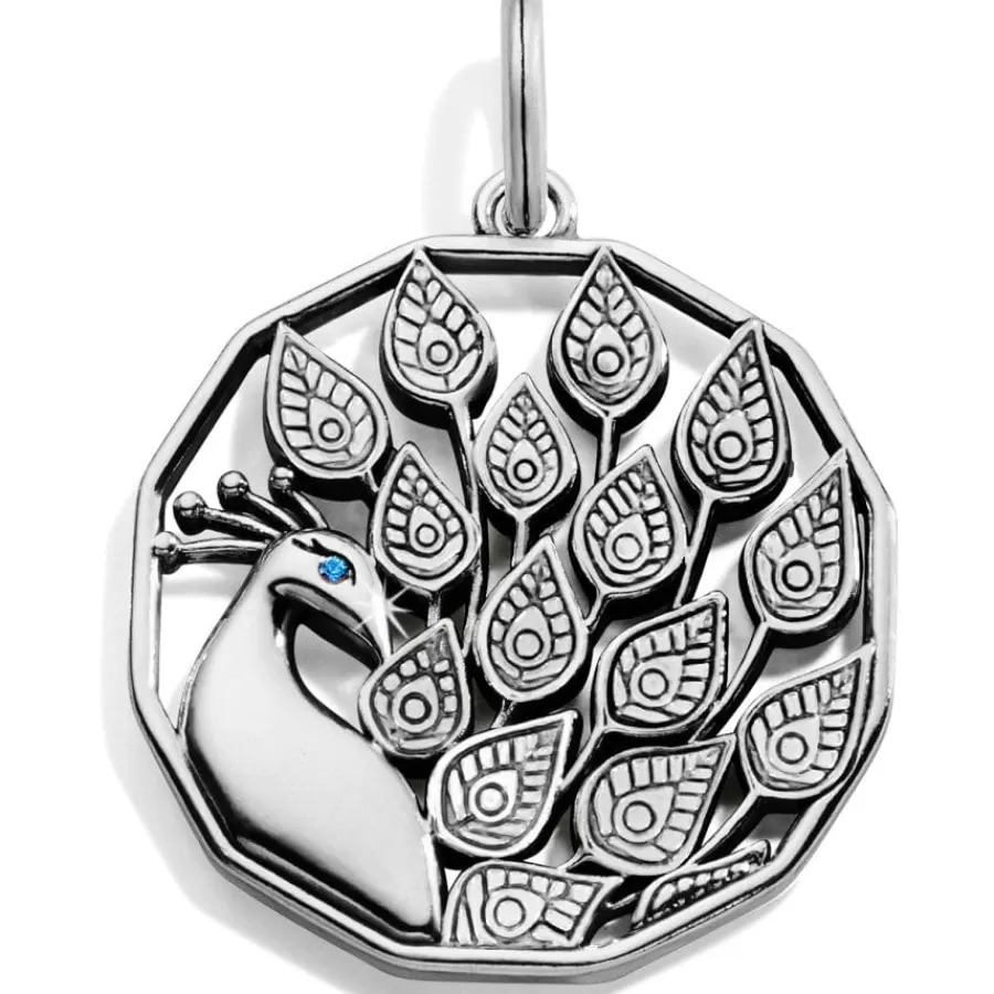 Charms>Brighton Peacock Amulet Silver-Multi