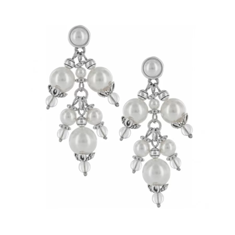 Earrings>Brighton Pearl-icious Post Drop Earrings Silver-Pearl