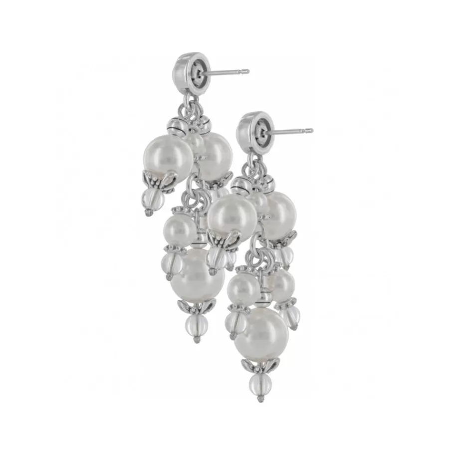 Earrings>Brighton Pearl-icious Post Drop Earrings Silver-Pearl