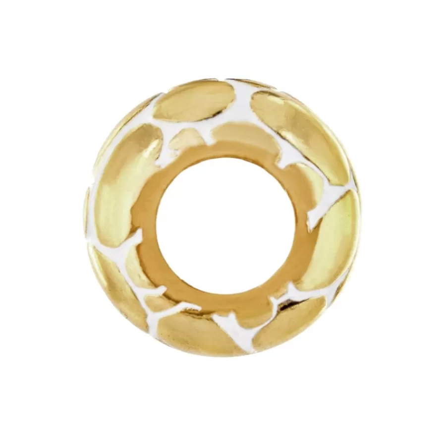 Beads & Spacers>Brighton Pebble Bead Gold-White