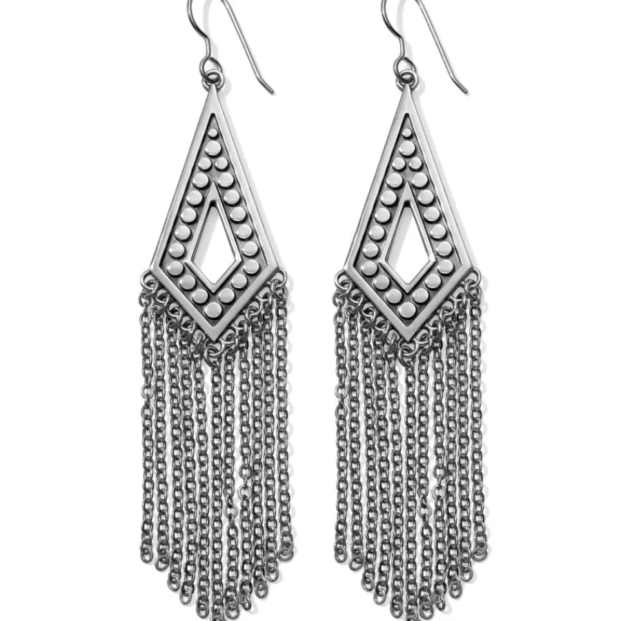 Earrings>Brighton Pebble Disc Fringe French Wire Earrings Silver