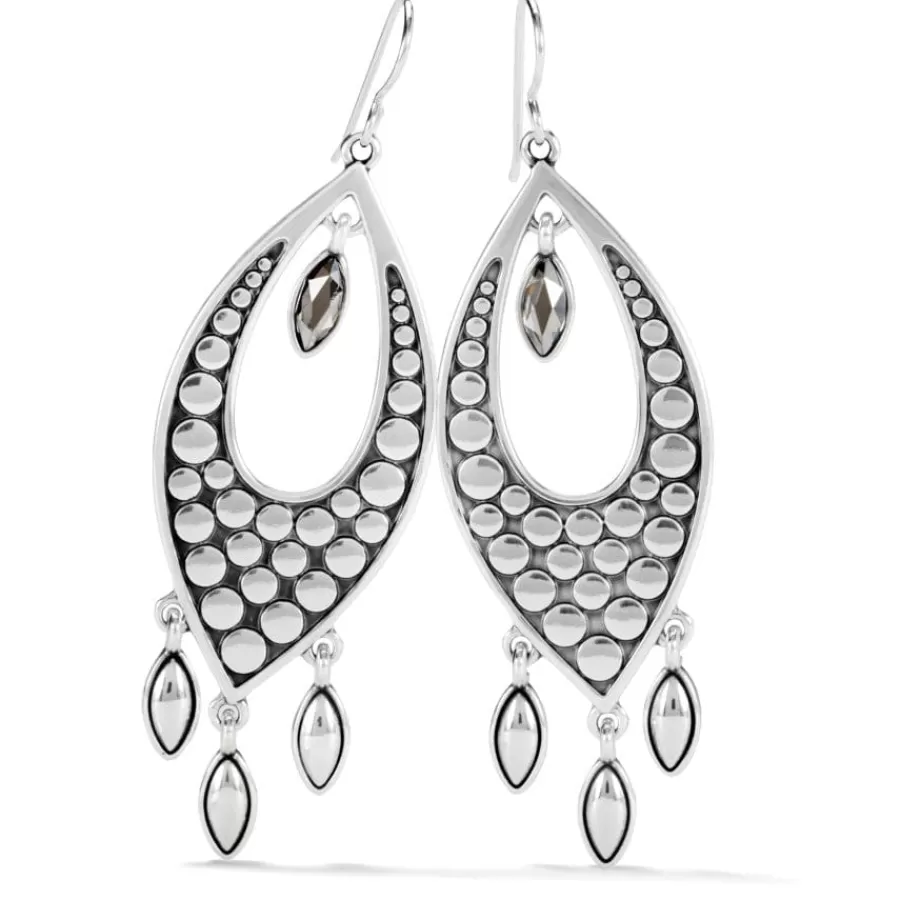 Earrings>Brighton Pebble Disc Marquise Statement French Wire Earrings Silver-SilverShade