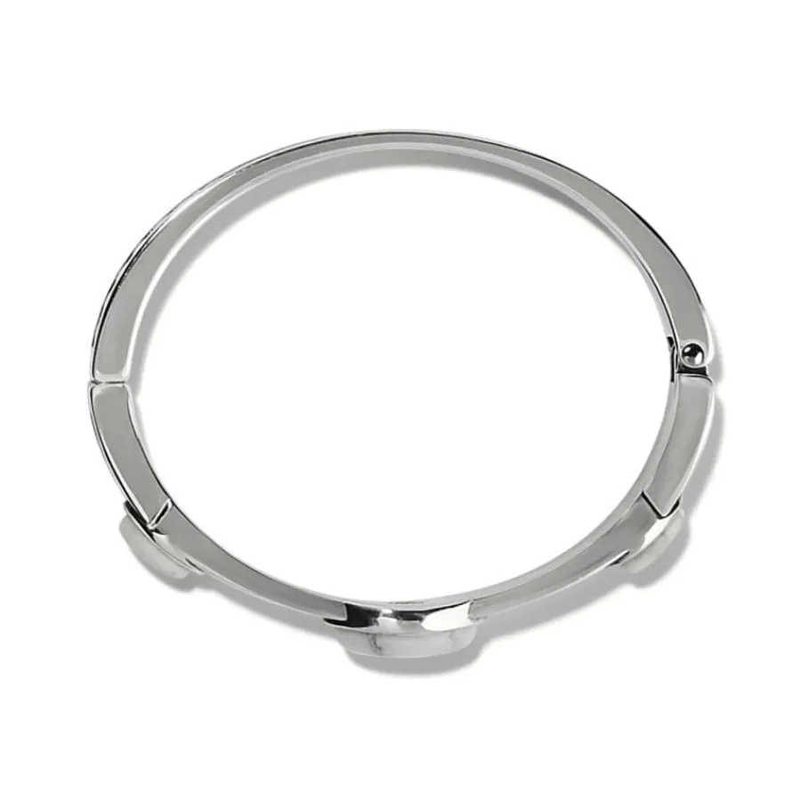 Bracelets>Brighton Pebble Dot Dream Howlite Hinged Bangle Silver-White