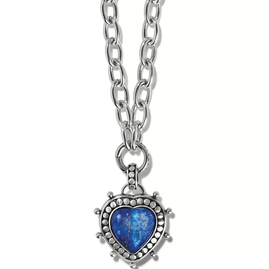 Necklaces>Brighton Pebble Dot Hati Lapis Heart Necklace Silver-Blue