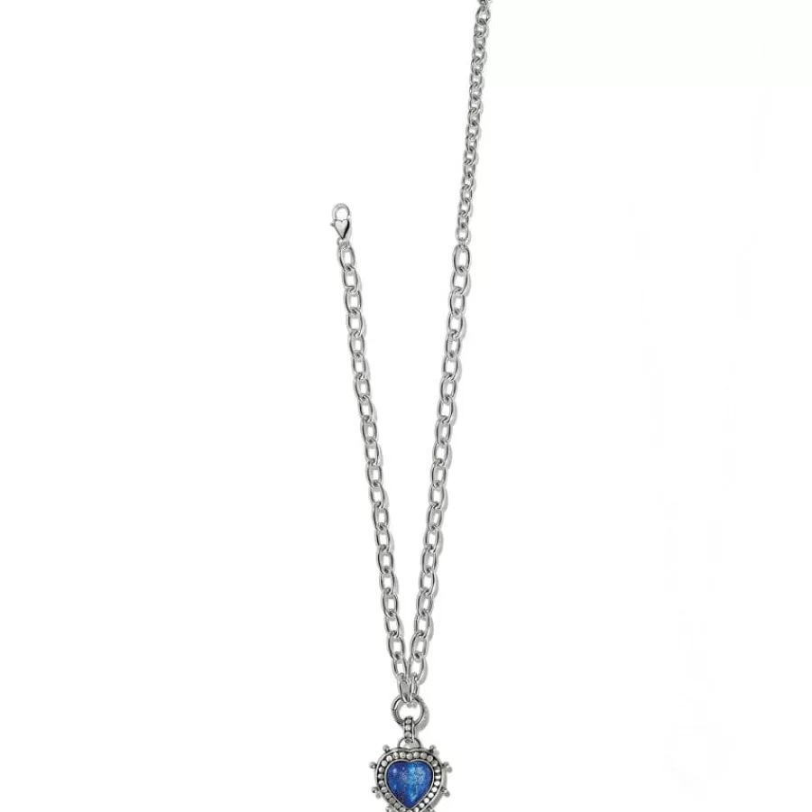 Necklaces>Brighton Pebble Dot Hati Lapis Heart Necklace Silver-Blue