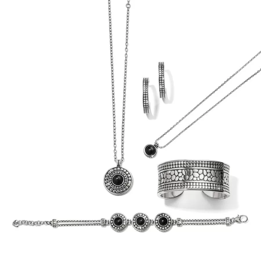 Necklaces>Brighton Pebble Dot Onyx Short Necklace Silver-Black