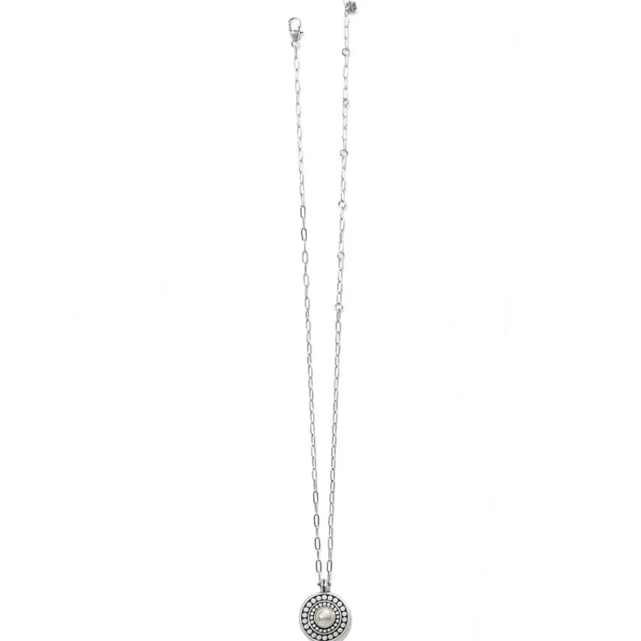 Necklaces>Brighton Pebble Dot Pearl Reversible Necklace Silver-Pearl