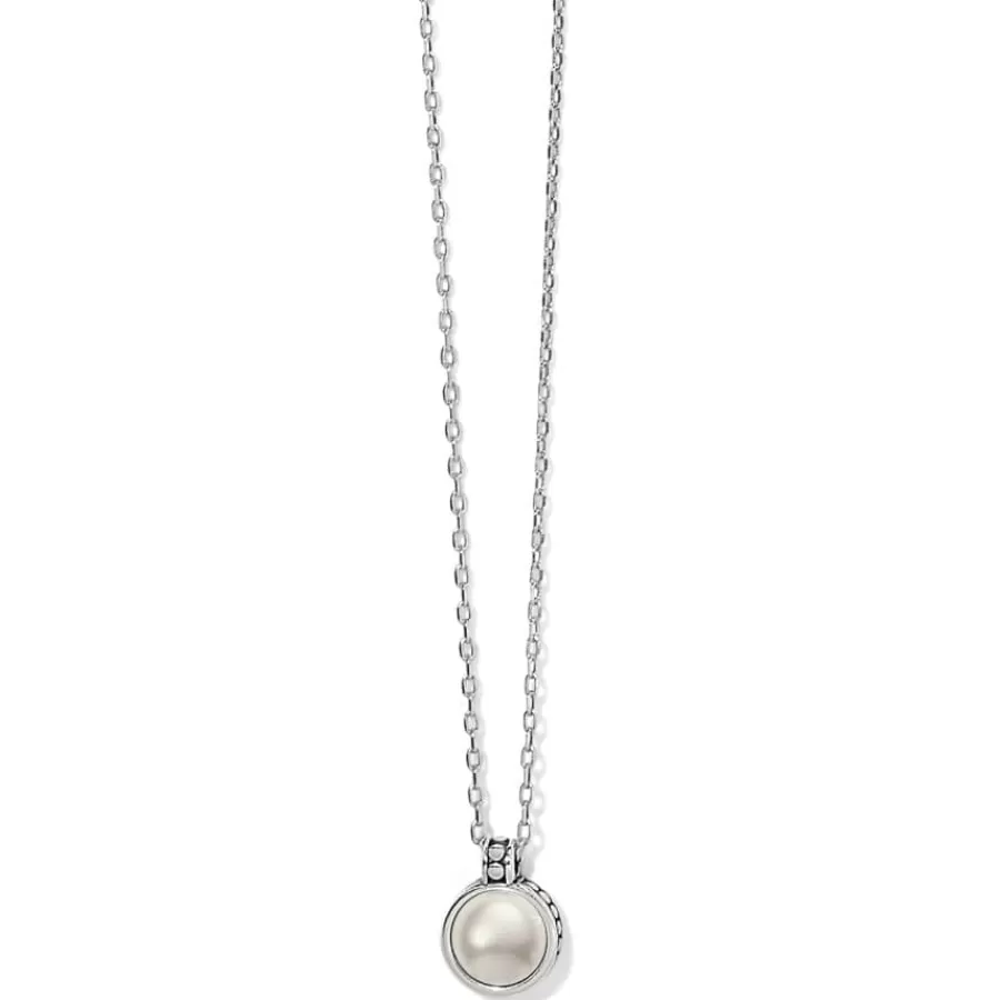 Necklaces>Brighton Pebble Dot Pearl Short Necklace Silver-Pearl