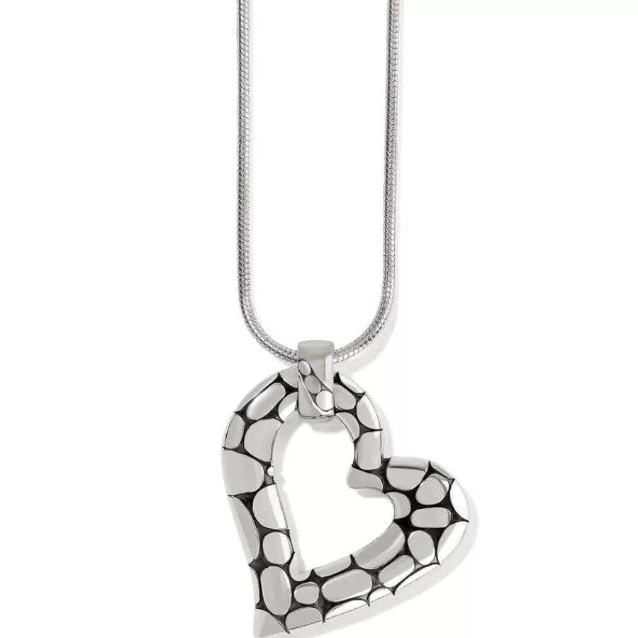 Necklaces>Brighton Pebble Heart Necklace Silver