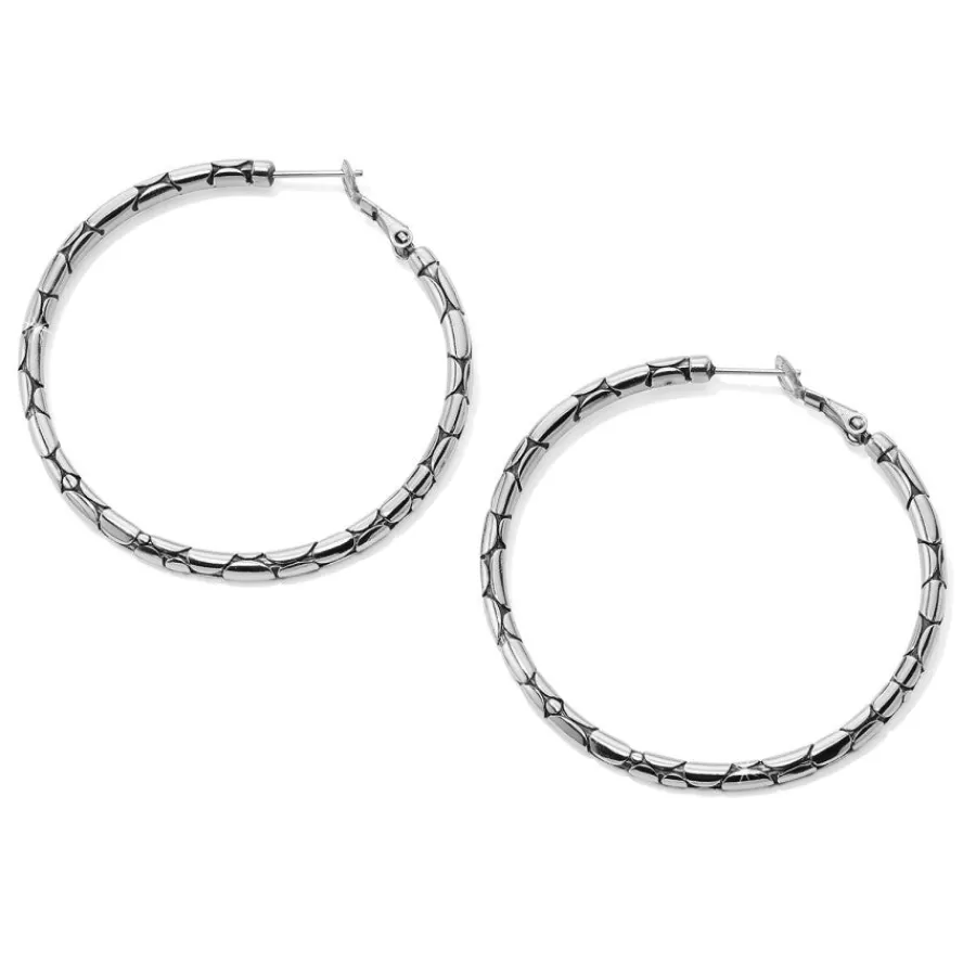 Earrings>Brighton Pebble Large Hoop Earrings Silver