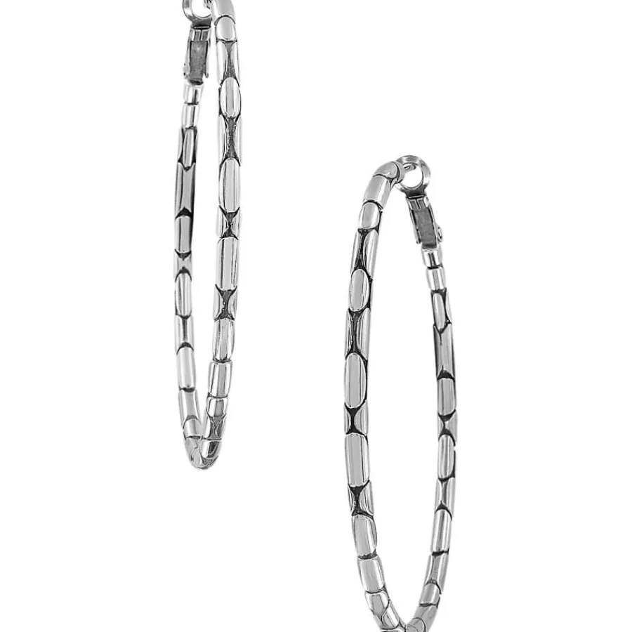 Earrings>Brighton Pebble Large Oval Hoop Earrings Silver