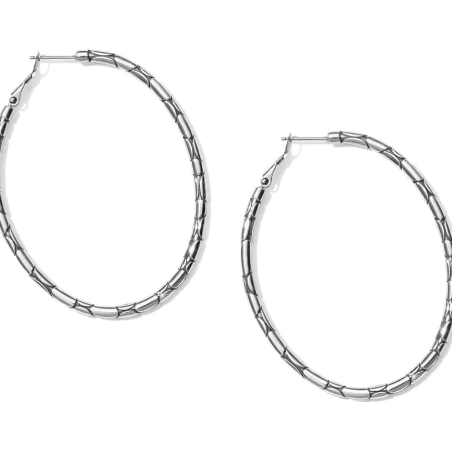 Earrings>Brighton Pebble Large Oval Hoop Earrings Silver