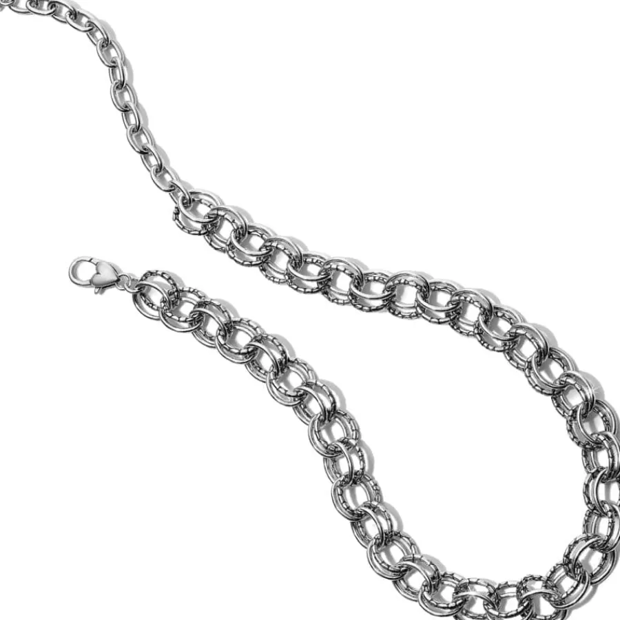 Necklaces>Brighton Pebble Link Necklace Silver