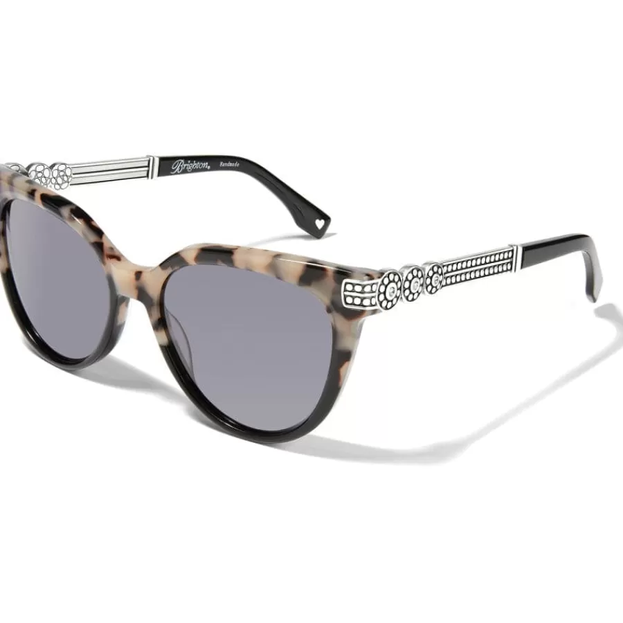 Sunglasses & More>Brighton Pebble Medali Dual Tone Sunglasses Black-Tortoise