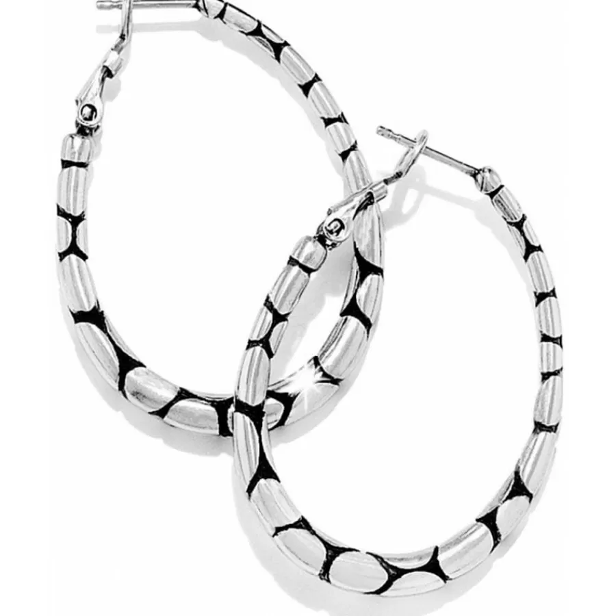 Earrings>Brighton Pebble Oval Hoop Earrings Silver