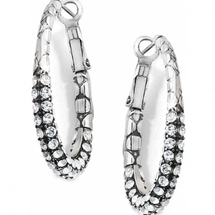 Earrings>Brighton Pebble Pave Hoop Earrings Silver