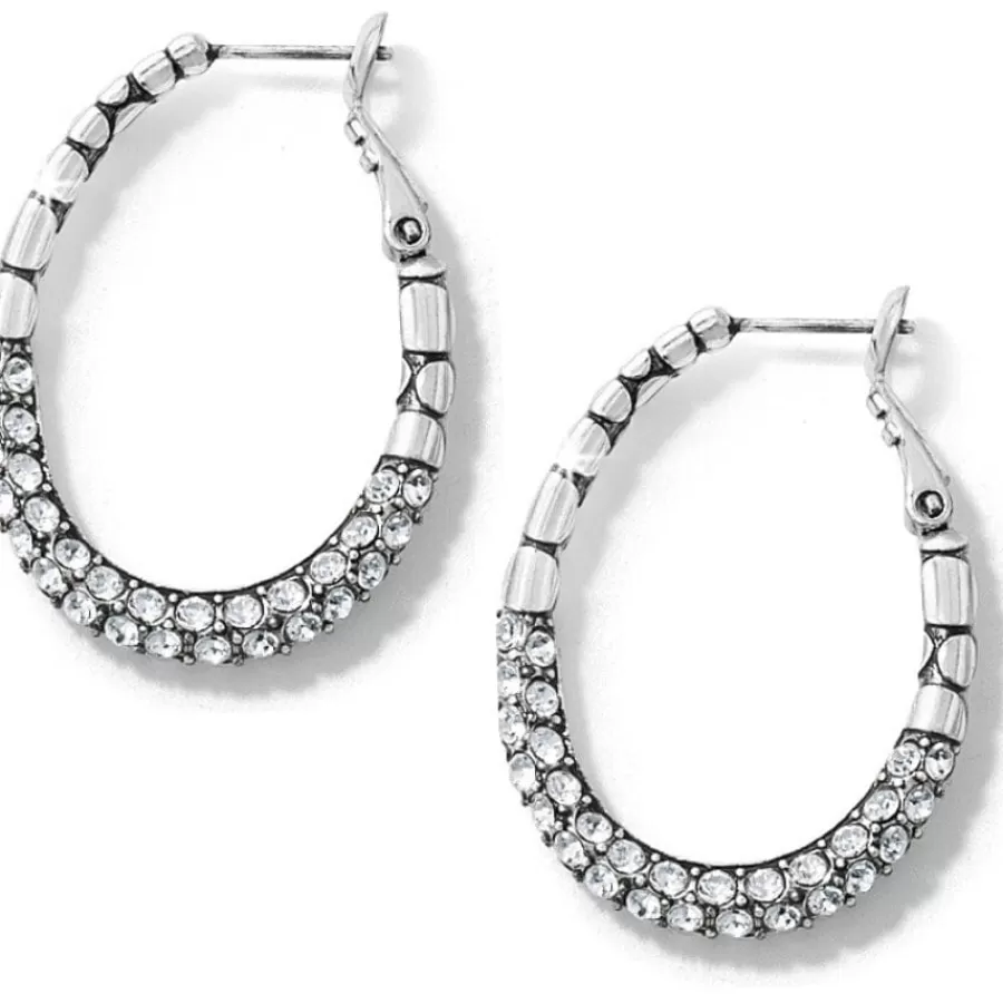 Earrings>Brighton Pebble Pave Hoop Earrings Silver