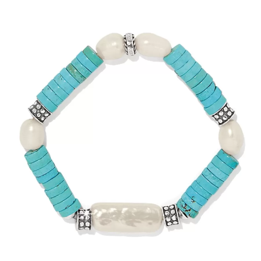 Bracelets>Brighton Pebble Pearl Coast Stretch Bracelet Silver-Blue