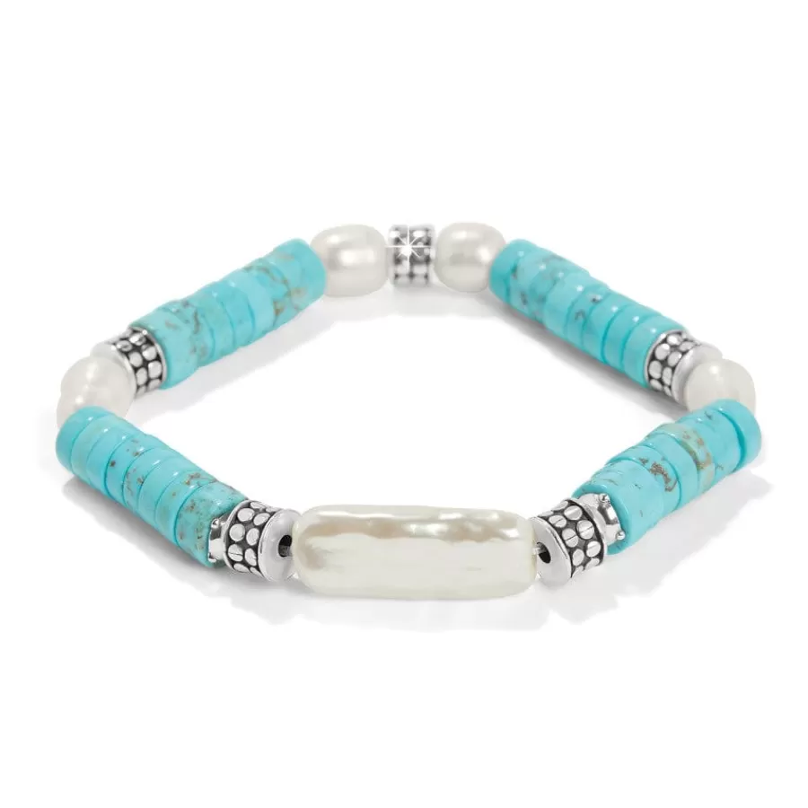 Bracelets>Brighton Pebble Pearl Coast Stretch Bracelet Silver-Blue