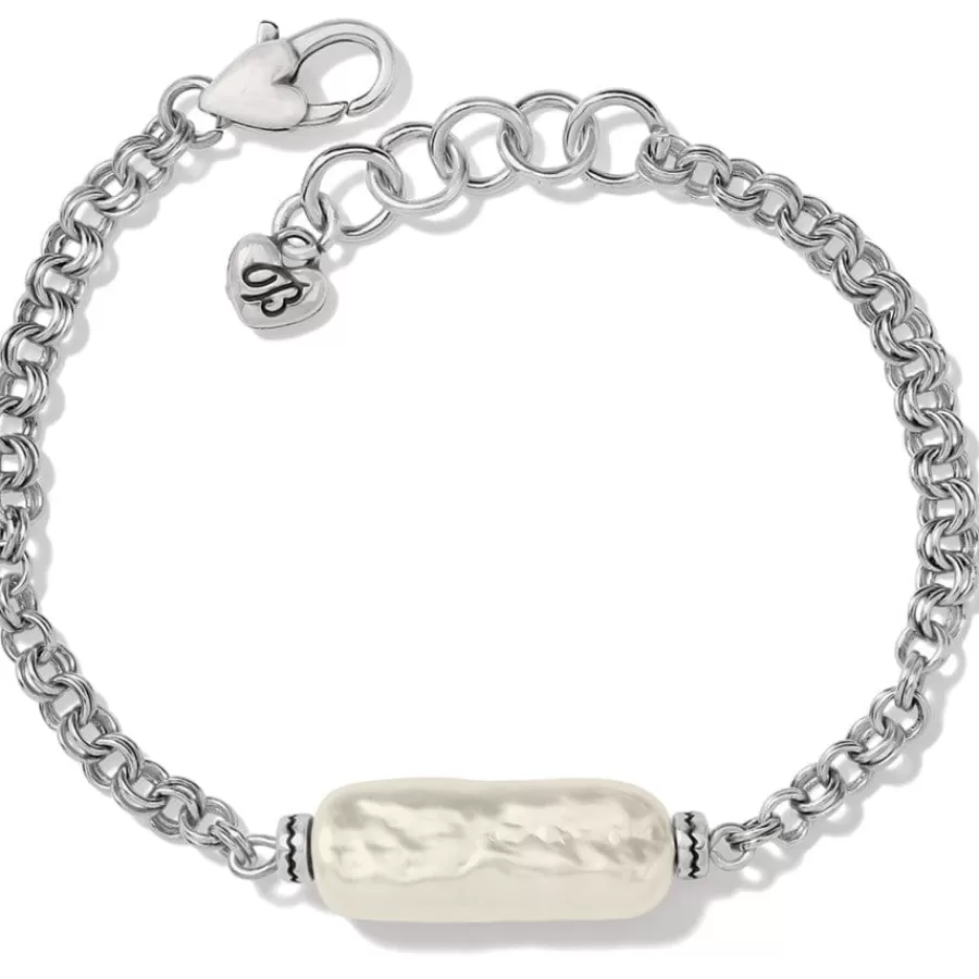 Bracelets>Brighton Pebble Pearl Double Link Bracelet Silver-Pearl