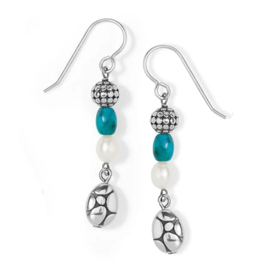 Earrings>Brighton Pebble Turquoise Pearl French Wire Earrings Silver-Pearl