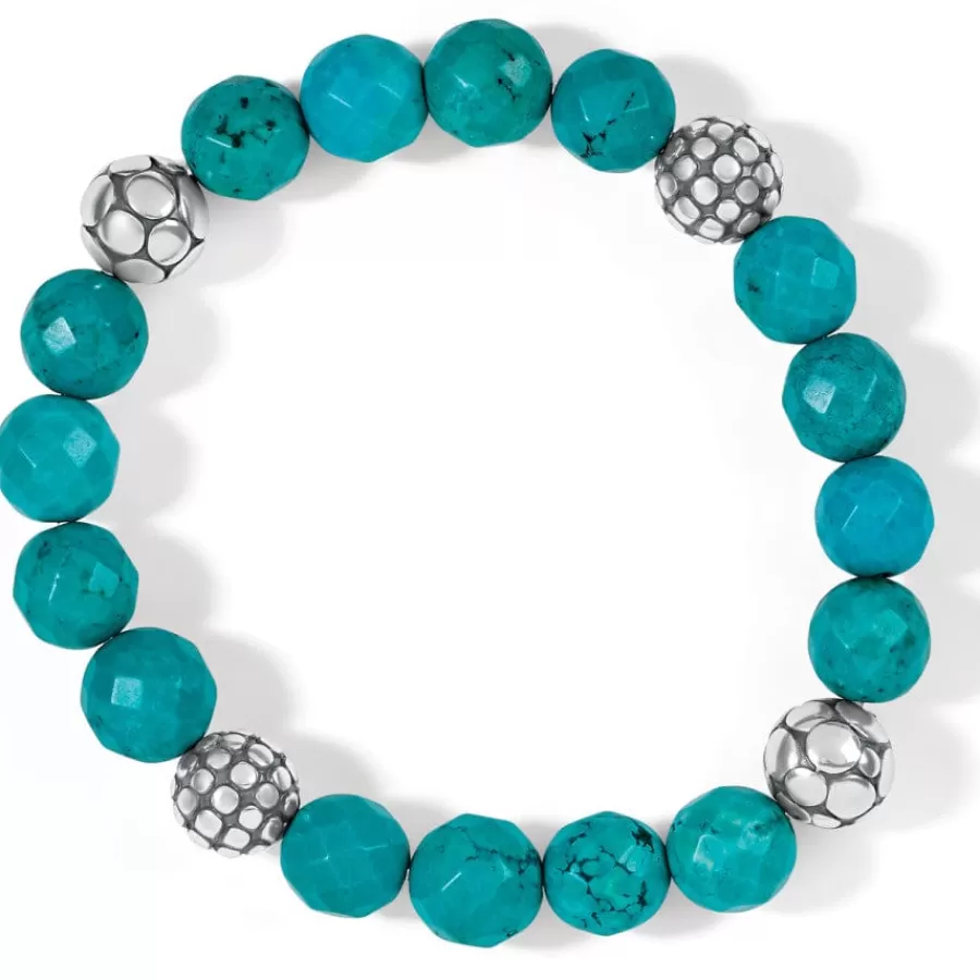 Bracelets>Brighton Pebble Turquoise Stretch Bracelet Silver-Turquoise