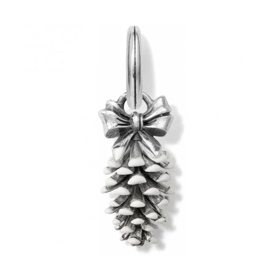 Charms>Brighton Pinecone Charm Silver-White