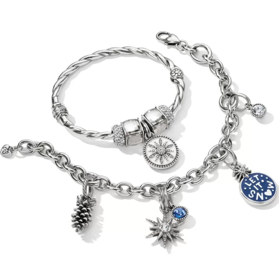 Charms>Brighton Pinecone Charm Silver-White