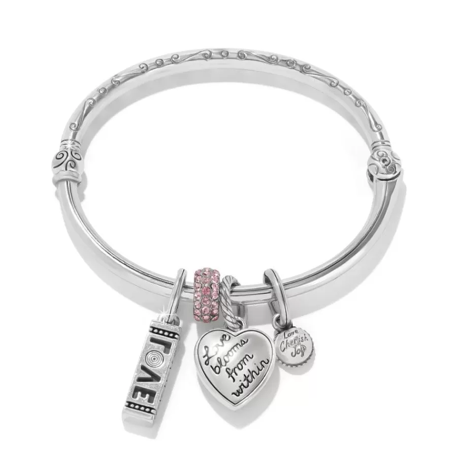 Ready-To-Wear Charm Sets>Brighton Pink Heart Charm Bangle Silver-Pink