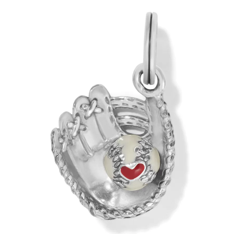 Charms>Brighton Play Ball Charm Silver-Whtie