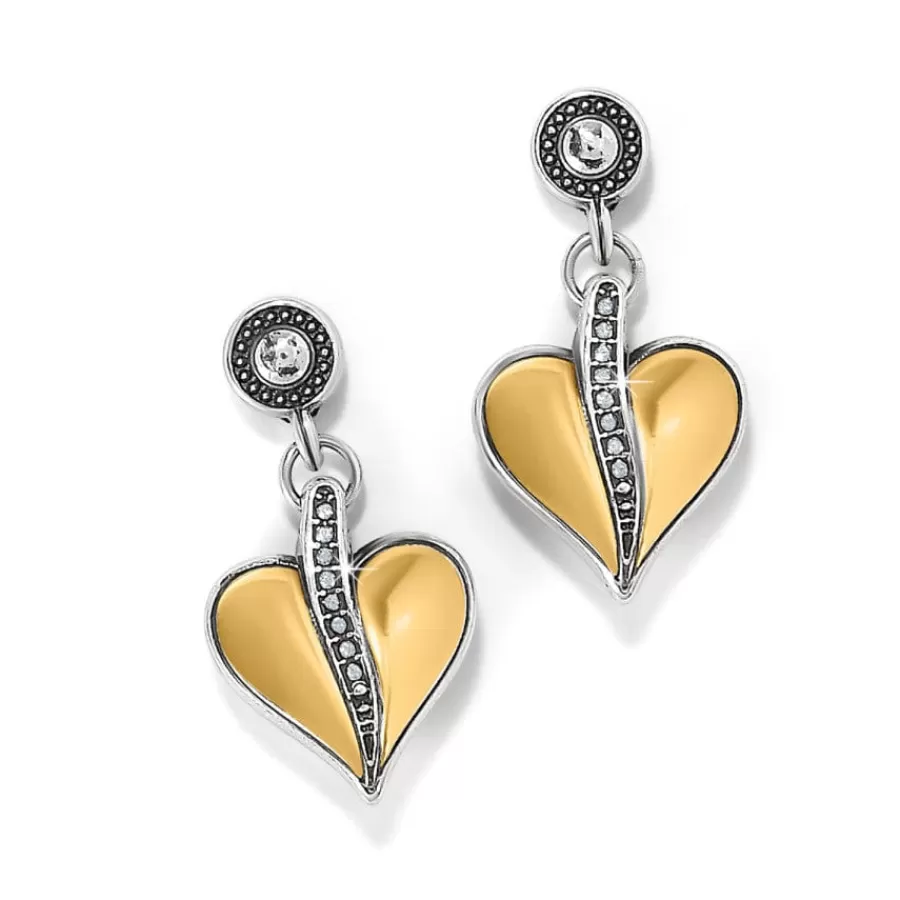 Earrings>Brighton Precious Heart Two Tone Post Drop Earrings Silver-Gold