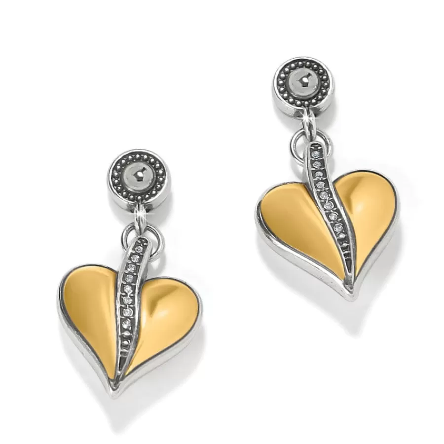 Earrings>Brighton Precious Heart Two Tone Post Drop Earrings Silver-Gold